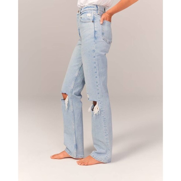 Abercrombie & Fitch Ultra High Rise 90s Straight Jean Denim Plus Size 37 24W - Picture 8 of 16